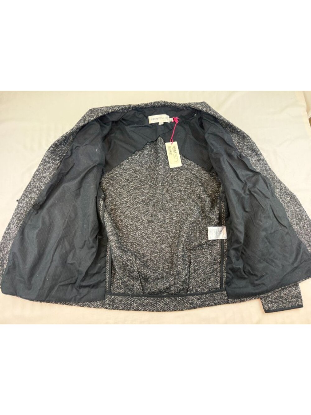 NWT See by Chloé Women’s Grey Cotton/Wool/Alpaca Unlined Coat Size 6US / 42IT - Picture 3 of 11